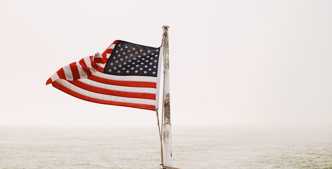 USA flag with voting ballot